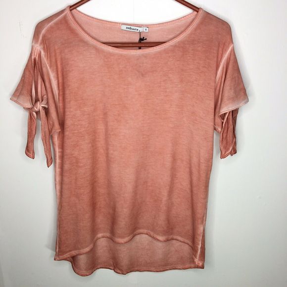 Red Haute Red Short Split‎ Tie Sleeves Top … - Picture 1 of 5